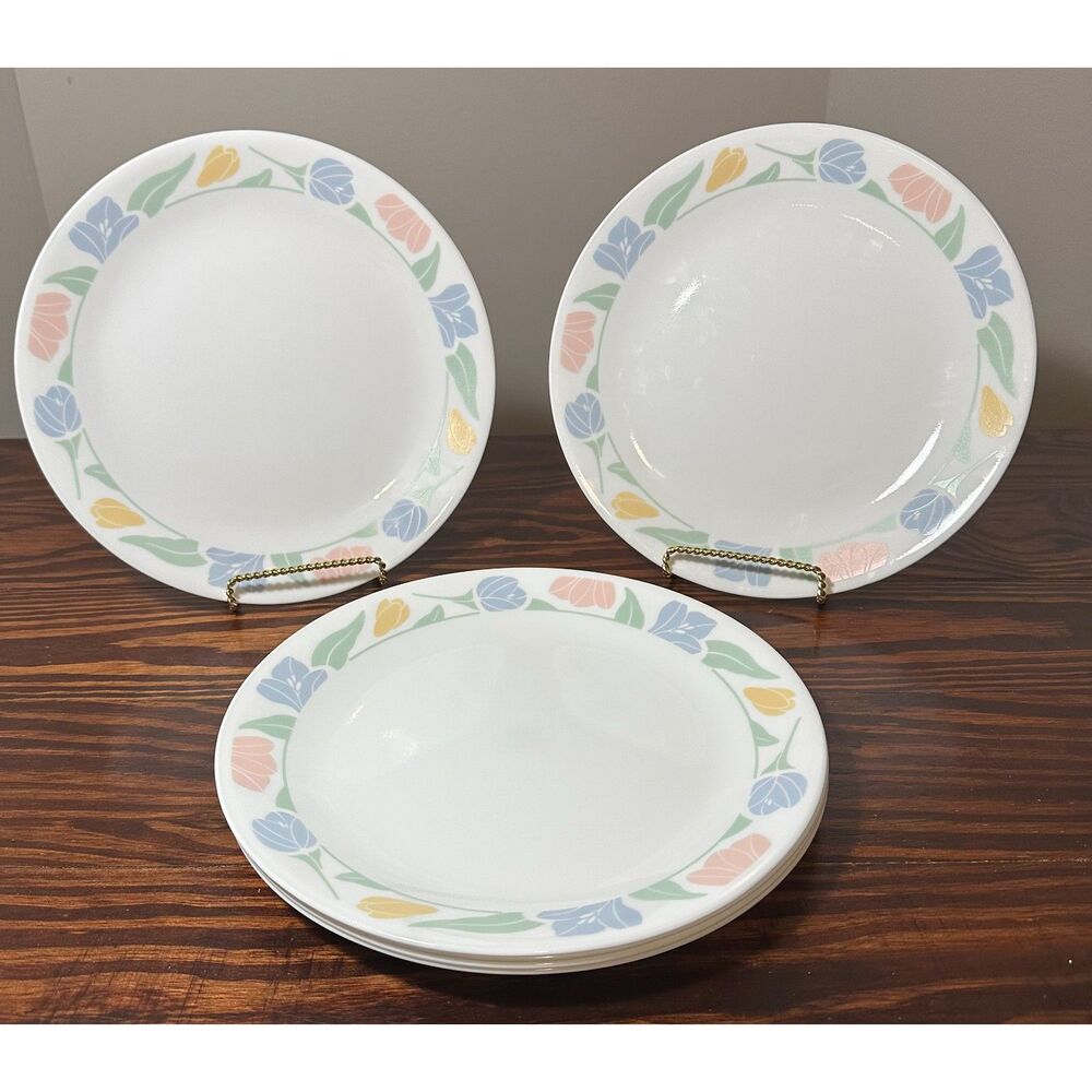 6‎ VTG Friendship Corelle by Corning Dinner Plates (10.25") Pastels, Made in USA - Picture 3 of 8